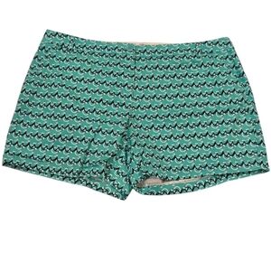 Crown & Ivy Women's Stylish Teal Green Patterned Shorts Size 24W